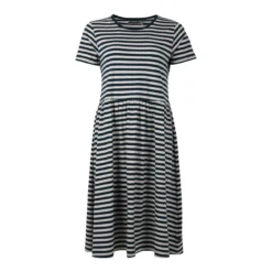 DANEFAE - DANENIELSEN DRESS - DAMEN KURZARM KLEID - DUSTY NAVY CHALK