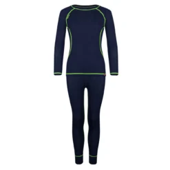 TROLLKIDS TROLLKLIDS - KIDS MERINO BASELAYER SET - MERINO-UNTERWÄSCHE-SET - NAVY/VIPER GREEN