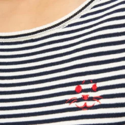 DERBE- ROBBENSCHNUTE STRIPED - DAMEN STRICKPULLOVER - NAVY -Schicke Mode Verkauf 14239 4 1280x1280