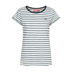 DERBE- ROBBENSCHNUTE_STRIPED - DAMEN T-SHIRT - ORION BLUE