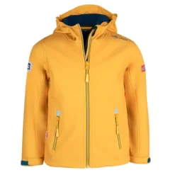 TROLLKIDS TROLLKLIDS - KIDS TROLLFJORD JACKET - SOFTSHELL-JACKE - GOLDEN YELLOW/MYSTIC BLUE