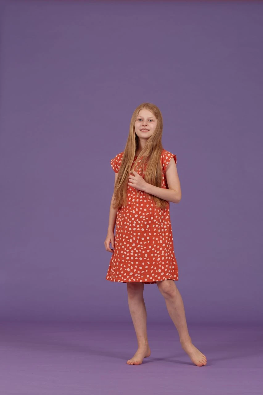 SENSE ORGANICS - NEELA DRESS - KURZARM KLEID - AOP DOTS RUSTY RED 2 SENSE ORGANICS - NEELA DRESS - KURZARM KLEID - AOP DOTS RUSTY RED - Image 2