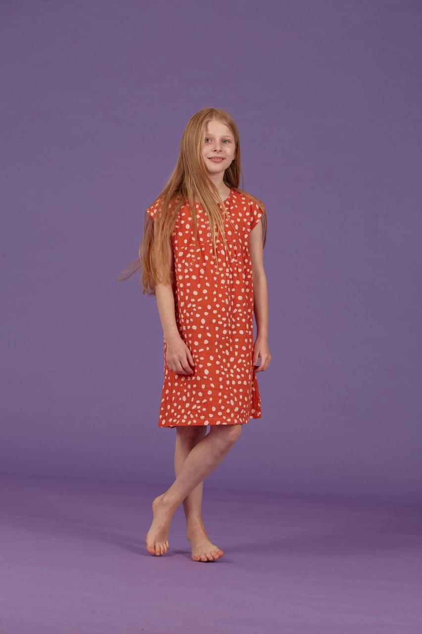 SENSE ORGANICS - NEELA DRESS - KURZARM KLEID - AOP DOTS RUSTY RED 4 SENSE ORGANICS - NEELA DRESS - KURZARM KLEID - AOP DOTS RUSTY RED - Image 4