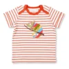 SENSE ORGANICS - TOBI BABY SHIRT S/S - BABY KURZARM T-SHIRT - RUSTY RED STRIPES + CHAMELEON