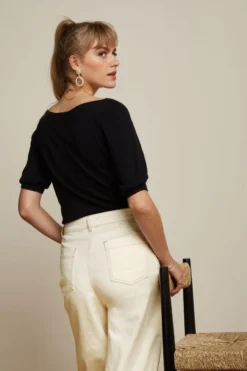 KING LOUIE - IVY TOP COCOON - DAMEN KURZARM PULLOVER - BLACK 6 KING LOUIE - IVY TOP COCOON - DAMEN KURZARM PULLOVER - BLACK -Schicke Mode Verkauf 2996 08118001 4 1280x1280