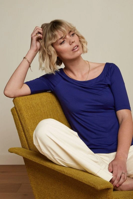 KING LOUIE - SARAH TOP ECOVERO LIGHT - DAMEN KURZARM T-SHIRT - DEEP BLUE 2 KING LOUIE - SARAH TOP ECOVERO LIGHT - DAMEN KURZARM T-SHIRT - DEEP BLUE - Image 2