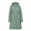 FINSIDE - TAKKI - DAMEN TRENCHCOAT MIT ABNEHMBARER KAPUZE - ZIP IN AUßENJACKE - GREEN BAY