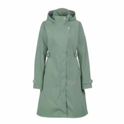 FINSIDE - TAKKI - DAMEN TRENCHCOAT MIT ABNEHMBARER KAPUZE - ZIP IN AUßENJACKE - GREEN BAY
