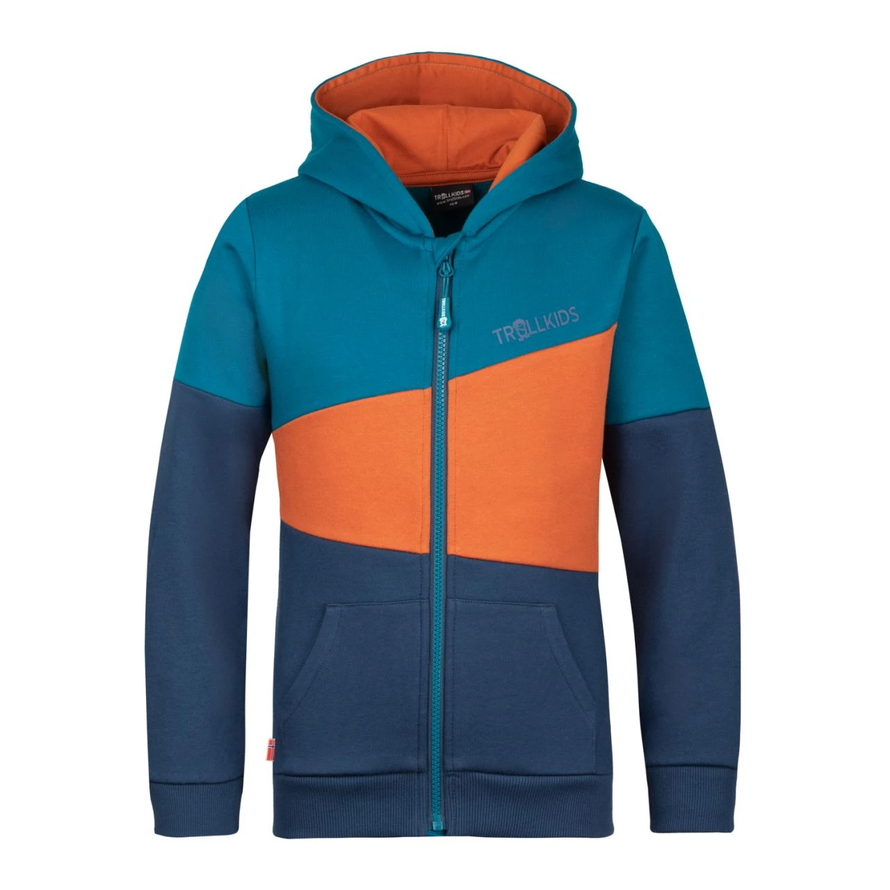 TROLLKIDS - KIDS ALESUND SWEATER - KAPUZENJACKE - DEEP LAGOON/NIGHT SKY/CINNAMON 1 TROLLKIDS - KIDS ALESUND SWEATER - KAPUZENJACKE - DEEP LAGOON/NIGHT SKY/CINNAMON