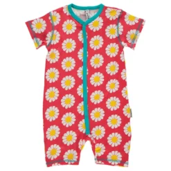 MAXOMORRA - ROMPERSUIT - KURZER OVERALL - BIO - MARGERITE/CORAL