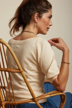 KING LOUIE - IVY TOP COCOON - DAMEN KURZARM PULLOVER - CREAM -Schicke Mode Verkauf 5943 08118072 4 1280x1280