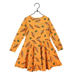 MARTINEX - PLAITS DRESS - LANGARM KLEID PIPPI LANGSTRUMPF - ORANGE