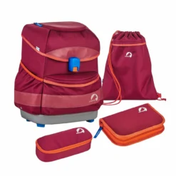 FINKID - BUDDY - SCHULRUCKSACK - SET KOMPLETT - BEET RED CHILI
