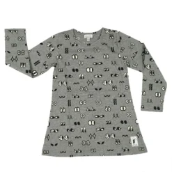 CIVILANTS - KLEID MIT FLÄCHENPRINT - AUGEN/GRAU