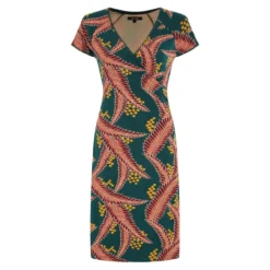 KING LOUIE - CROSS DRESS MONSERRAT - DAMEN KURZARM KLEID - DRAGONFLY GREEN