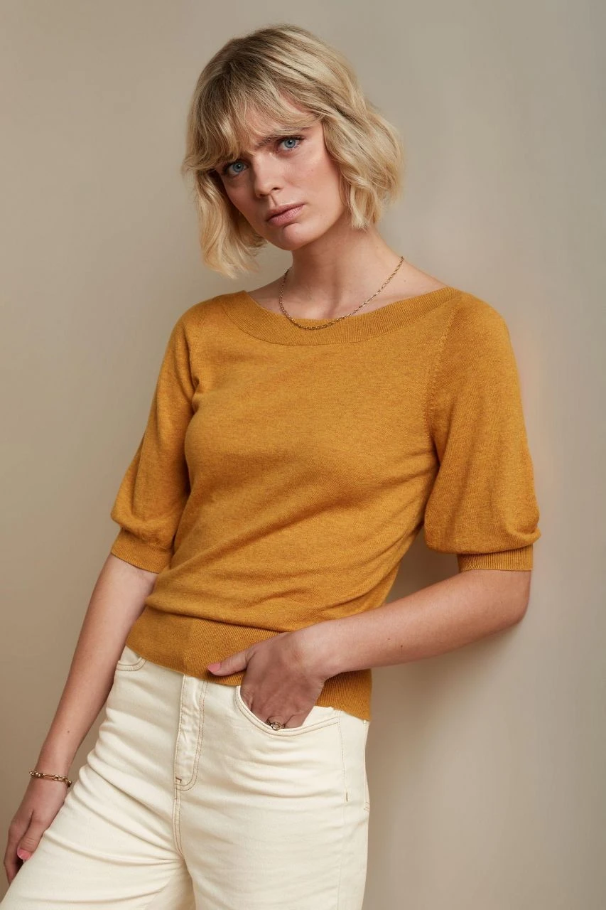 KING LOUIE - IVY TOP COCOON - DAMEN KURZARM PULLOVER - HONEY YELLOW 2 KING LOUIE - IVY TOP COCOON - DAMEN KURZARM PULLOVER - HONEY YELLOW - Image 2