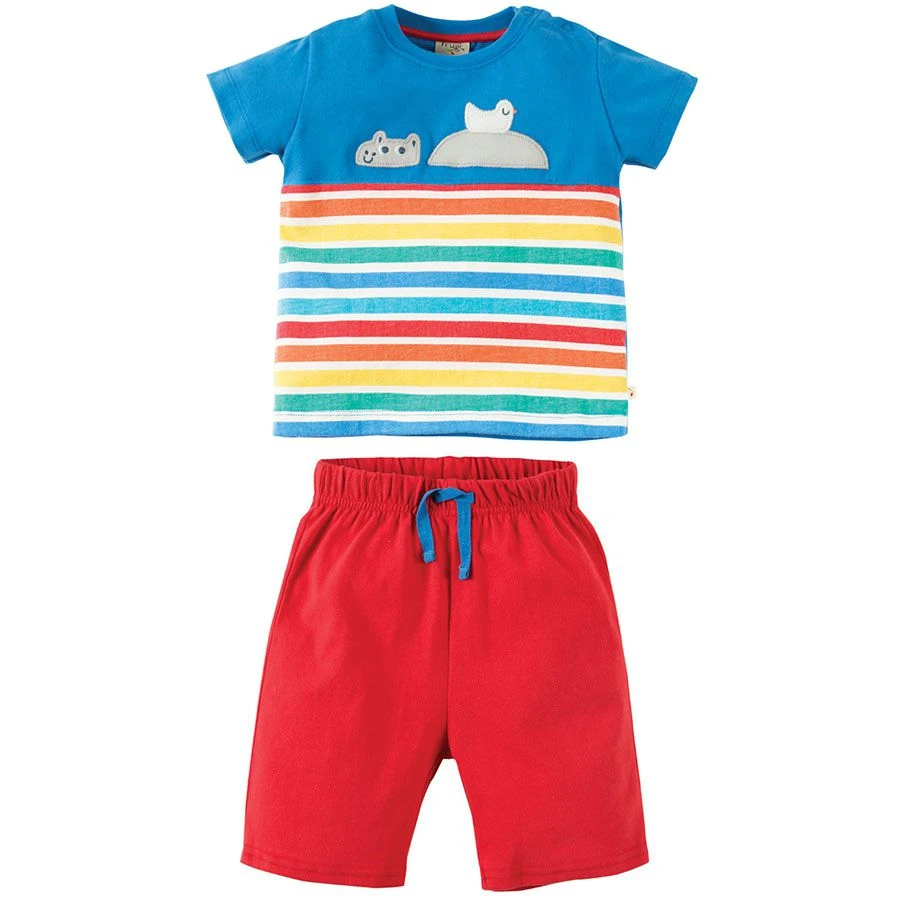 FRUGI - PORTHLEVEN OUTFIT - SOMMER SET - SAIL BLUE/HIPPO 1 FRUGI - PORTHLEVEN OUTFIT - SOMMER SET - SAIL BLUE/HIPPO