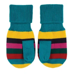 FRUGI - MERRY KNITTED MITTENS - GESTRICKTE FÄUSTLINGE - TOBERMORY TEAL STRIPE -Schicke Mode Verkauf ACA007TTS 3 1280x1280