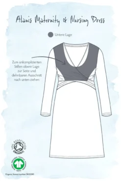 FRUGI - ALANIS MATERNITY & NURSING DRESS - SCHWANGERSCHAFTS & STILLKLEID - RAINBOW BIRDS -Schicke Mode Verkauf AW21 Alanis Maternity Nursing Dress GER 1280x1280