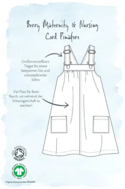 FRUGI - BERRY MATERNITY & NURSING CORD PINAFORE - SCHWANGERSCHAFTS & STILLKLEID - GOLD -Schicke Mode Verkauf AW21 Berry Maternity Nursing Cord Pinafore GER 1280x1280