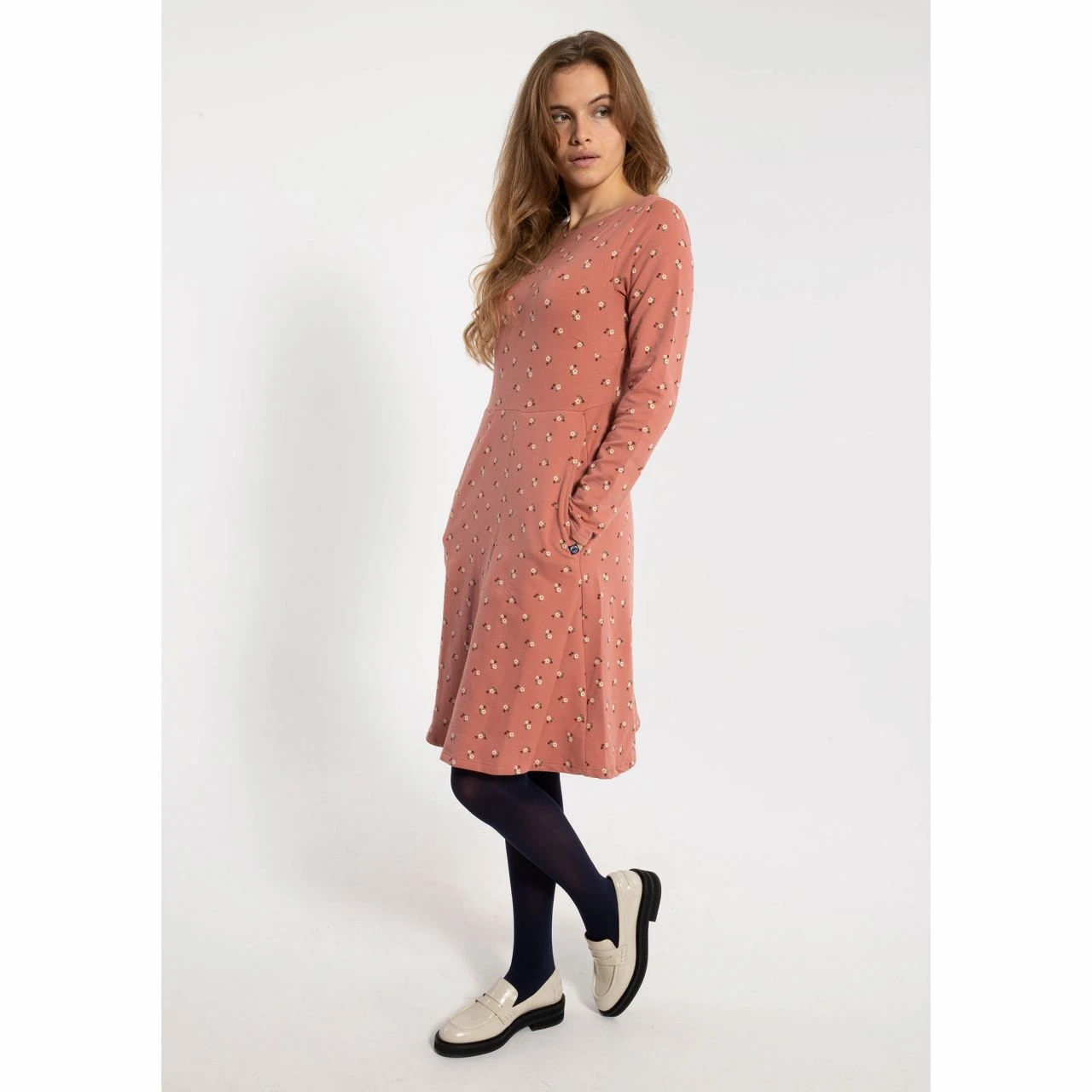 DANEFAE - DANESIDSEL DRESS - DAMEN LANGARM KLEID - OLD ROSE/CHALK MINIFLOWER 6 DANEFAE - DANESIDSEL DRESS - DAMEN LANGARM KLEID - OLD ROSE/CHALK MINIFLOWER - Image 6