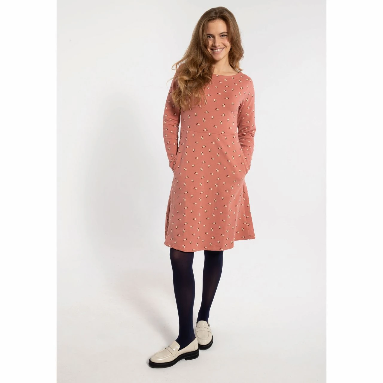 DANEFAE - DANESIDSEL DRESS - DAMEN LANGARM KLEID - OLD ROSE/CHALK MINIFLOWER 5 DANEFAE - DANESIDSEL DRESS - DAMEN LANGARM KLEID - OLD ROSE/CHALK MINIFLOWER - Image 5