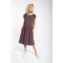 DANEFAE - ORGANIC DANEDOMENICA - DAMEN BIO KLEID -Schicke Mode Verkauf DOMENICA DRESS ORG DUSTYNAVY FLEURIE 1280x1280