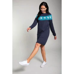 FRUGI - ELSIE MATERNITY JUMPER DRESS - KLEID FÜR DIE SCHWANGERSCHAFT - INDIGO BIRDS