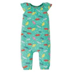 FRUGI - NIAMH GATHERED PLAYSUIT - SOMMER OVERALL - PACIFIC AQUA PARASOLS