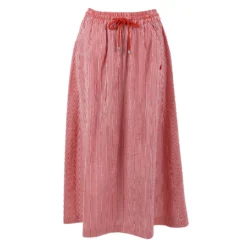 DANEFAE - DANESPRESSO SEARSUCKER SKIRT - DAMEN ROCK - BRIGHT RED/CHALK