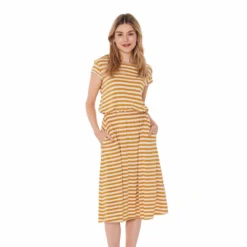 FINSIDE - MEKKO - GESTREIFTES DAMEN KURZARM KLEID