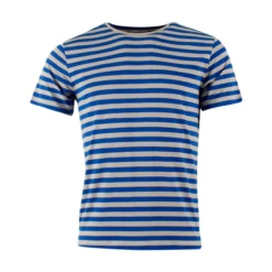 MUNOMAN - T-SHIRT ARNE - HERREN KURZARM T-SHIRT - STRIPES BLUE/WHITE