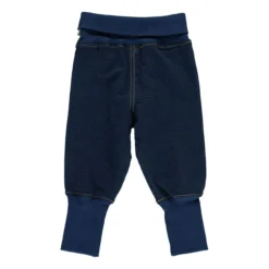 MAXOMORRA - PANTS RIB - BIO BABY KREMPELHOSE AUS WEICHEM SWEAT DENIM - INDIGO