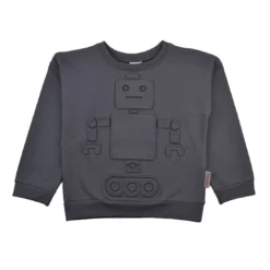BABA - Robot Sweater Embossed - Langarmshirt Mit Prägung - Roboter