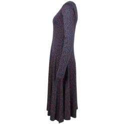 DANEFAE - ORGANIC DANESIGRID DRESS - DAMEN LANGARM KLEID - STONE BLUE FLEURIE -Schicke Mode Verkauf SIGRID DRESS STONE BLUE FLEURIE 2 1280x1280