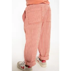 DANEFAE - DANEFREDE SEARSUCKER PANTS - GRIFFIGE STREIFENHOSE - CHALK/BRIGHT RED -Schicke Mode Verkauf SS 2023 DANEFAE KIDS 162 1280x1280