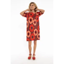DANEFAE - ORGANIC - DANETRINIDAD DRESS - DAMEN KURZARM KLEID - BRIGHT RED POWER FLOWER 14 DANEFAE - ORGANIC - DANETRINIDAD DRESS - DAMEN KURZARM KLEID - BRIGHT RED POWER FLOWER -Schicke Mode Verkauf Spring Summer 20203 DANEFAE LADIES 415 1280x1280