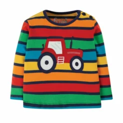 FRUGI - BUTTON APPLIQUE TOP - STREIFEN LANGARMSHIRT MIT KNÖPFEN AM HALSBUND