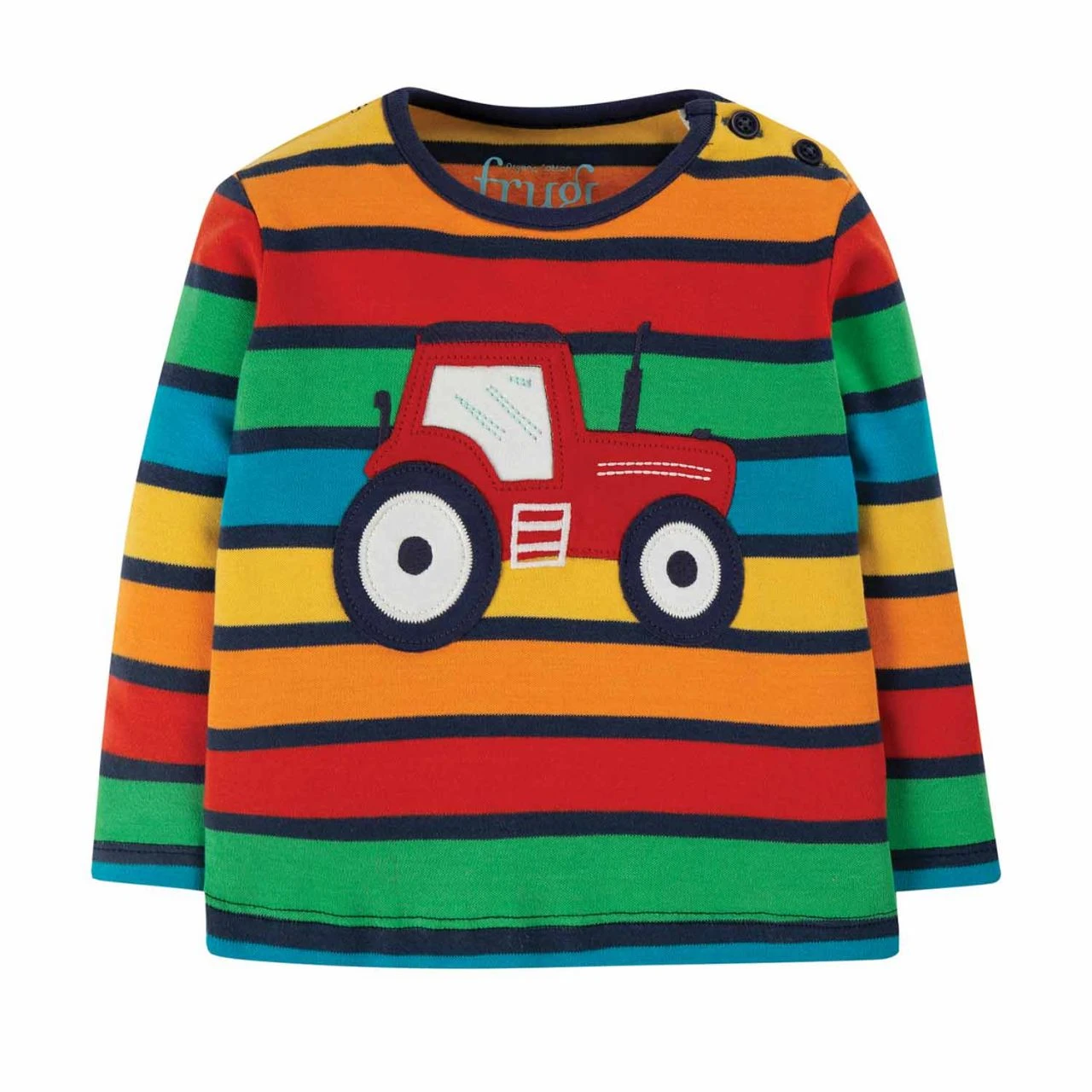 FRUGI - BUTTON APPLIQUE TOP - STREIFEN LANGARMSHIRT MIT KNÖPFEN AM HALSBUND 1 FRUGI - BUTTON APPLIQUE TOP - STREIFEN LANGARMSHIRT MIT KNÖPFEN AM HALSBUND