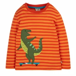 FRUGI - DISCOVERY TOP - BIO LANGARMSHIRT MIT STREIFEN UND APPLIKATION