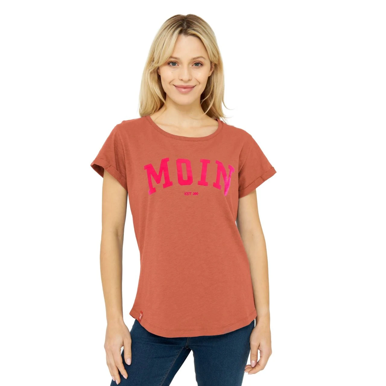 DERBE - MOIN - DAMEN KURZARM T- SHIRT - CINNAMON 2 DERBE - MOIN - DAMEN KURZARM T- SHIRT - CINNAMON - Image 2