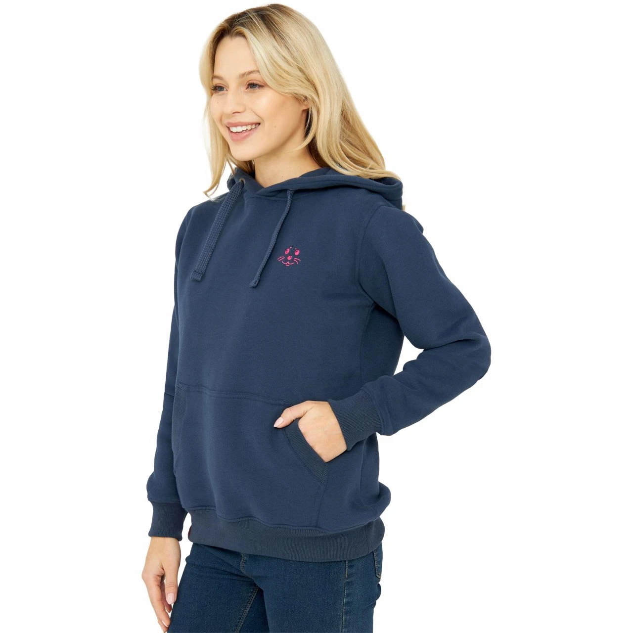 DERBE - ROBBENSCHNUTE - DAMEN HOODIE KAPUZENPULLOVER - NAVY 2 DERBE - ROBBENSCHNUTE - DAMEN HOODIE KAPUZENPULLOVER - NAVY - Image 2