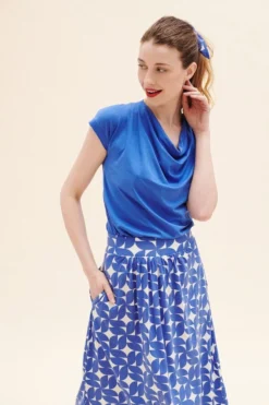 LILY BALOU - ISLA DRAPPED TOP - DAMEN KURZARM OBERTEIL -Schicke Mode Verkauf lb woman ss2137295 1 1280x1280