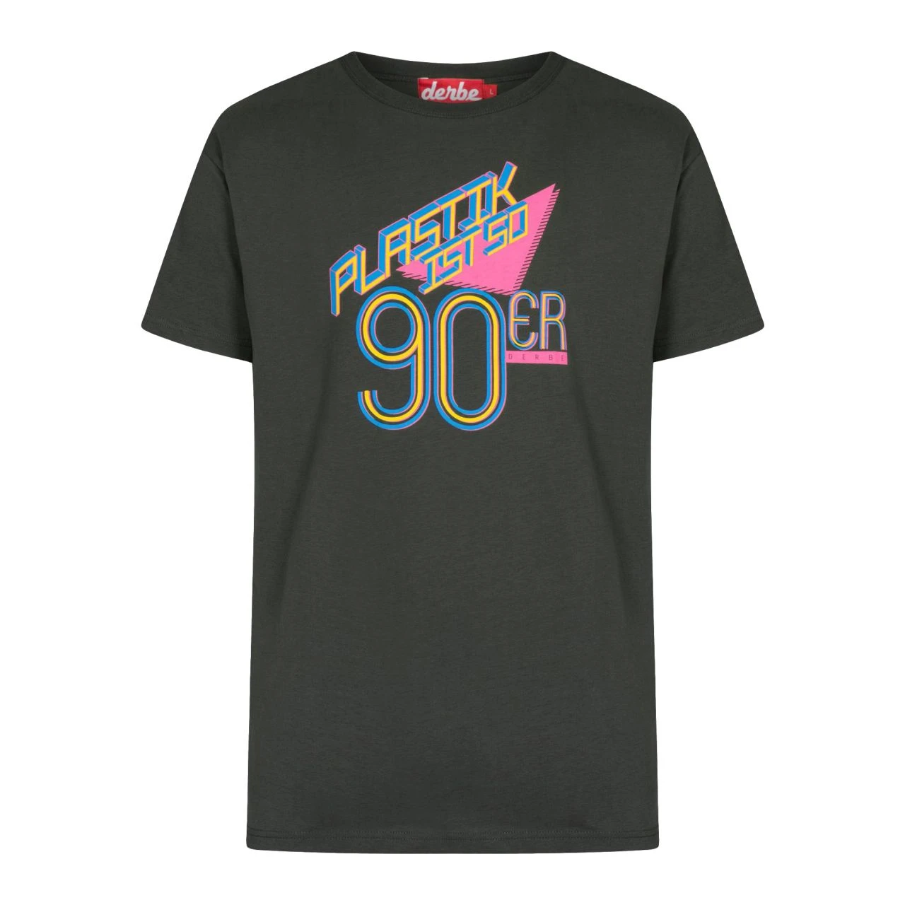 DERBE - PLASTIK IST SO 90-ER - HERREN KURZARM T-SHIRT - PHANTOM 1 DERBE - PLASTIK IST SO 90-ER - HERREN KURZARM T-SHIRT - PHANTOM